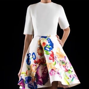 TED BAKER FLORAL SKATER DRESS SZ US 10/12 OR TED SZ 4